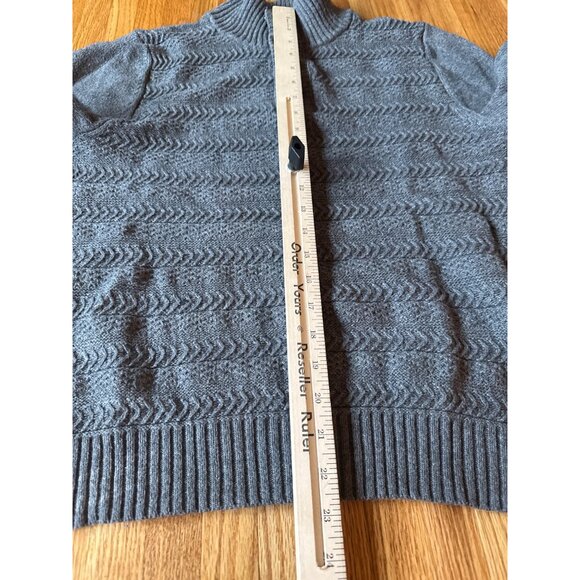 Marc Anthony Mens Grey Pullover Sweater Medium Cotton/Nylon Blend Ribbed Hem & C - Picture 4 of 7